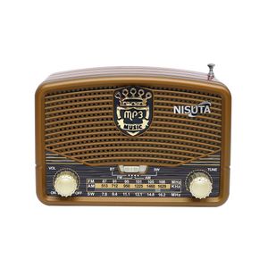 Radio AM/FM Vintage con Bluetooth, Dial Analogico, MP3, AUX y Lector de Tarjeta Nisuta NSRV16 Simil Madera