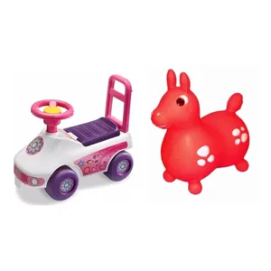 Andador Pata Pata Flower Rosa Saltarin Caballito