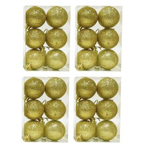 Set de 24 globos de 5cm Oro glitter  4 cajas x 6 un.