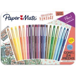 Set Plumígrafos Paper Mate x 24 2152224 Flair Vintage