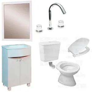 Juego Baño Completo Vanitory Sanitarios Accesorios Griferías