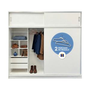 Placard Ropero con Baulera 240x233 cm Diseños Modernos Color Blanco