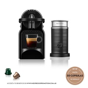 Cafetera Nespresso Inissia Black + Aeroccino 3