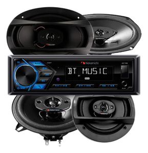 Combo Nakamichi Estéreo Bluetooth + 4 Parlantes 6x9 y 6"