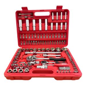 Set Juego De Llaves Tubos Y Puntas Combinadas 108 Piezas Rojo