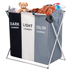 Cesto Tacho Organizador Para Ropa Sucia Plegable Laundry Triple 