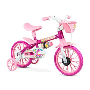 Bicicleta Infantil Flower Nathor Rodado 12 Rosa 