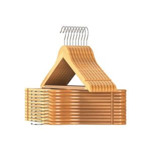 Pack 20 Perchas de Madera Lustrada Barnizada de Excelente Calidad Waggs