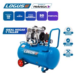 Compresor Odontologico Silencioso Logus 50lts 2hp Sin Aceite