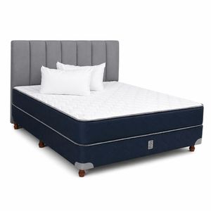 Combo Sommier + Colchón + Respaldo y 2 almohadas de regalo 2230 SYRMA 140x190 Espuma Alta Densidad