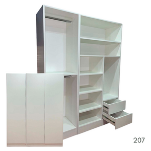 Placard Vestidor con puertas, con cajones + modulo extra 1,8 x 1,4 Barak Muebles