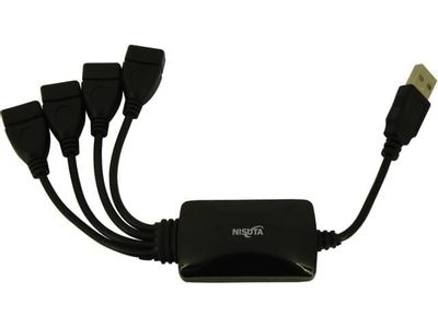 Hub USB 2.0 4 Puertos Nisuta NSUH0439 Negro $13.58520 $10.868
