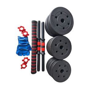 Kit Set Discos+pesas+mancuernas+ Barra 20kg
