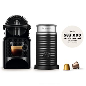 Cafetera Nespresso Inissia Black + Aeroccino 3