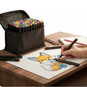 Set Marcadores 60 Colores Doble Punta + Bolso