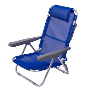 Reposera Playera Plegable Aluminio Textileno 5 Posiciones Canes Azul