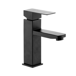 Canilla Monocomando Cuadrada Negra Mate Para Baño Oryx 262C
