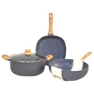 Set Hudson Granito Bifera,wok,cacerola