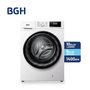 Lavasecarropas BGH Inverter Carga Frontal 10/6kg 1400 RPM Blanco BWDN10W25AR