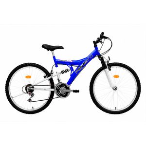 Bicicleta Peretti Azul MTB Rodado 26 Doble Suspension 21 Velocidades