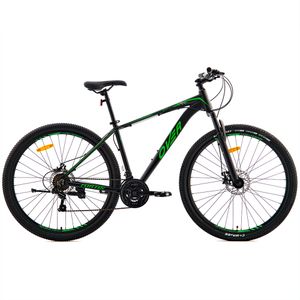 Bicicleta Mtb Overtech FORTIS R29 Aluminio Full Shimano Disco Color Negro/Verde/Verde Tamaño Del Cuadro M