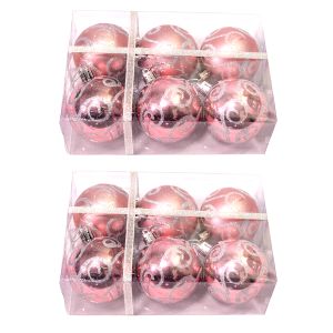 Set de 12 globos de 6cm Gold Rose decorados 2 cajas x 6 un.