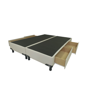Base Sommier - Cama 2 Plazas 4 cajones 140x190 - Ecocuero Champagne