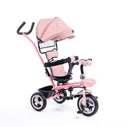 Triciclo Manija Giratorio 360 Rosa Canasto