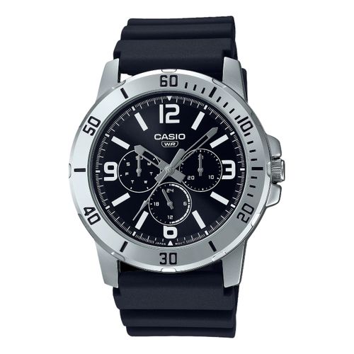 RELOJ CASIO MTP-VD300 HOMBRE ACERO CORREA CAUCHO MULTIFUNCION 50M
