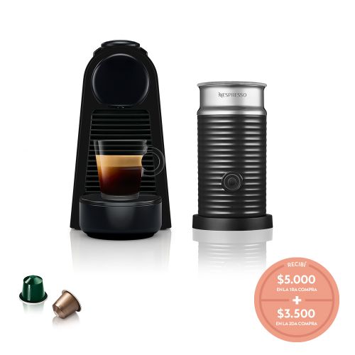 Cafetera Nespresso Essenza Mini Black + Aeroccino