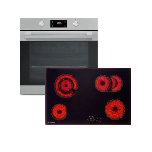Horno Electrico Empotrable Ariston FA5844JHIXA y Anafe Vitroceramico 80 cm  F100156+F104320