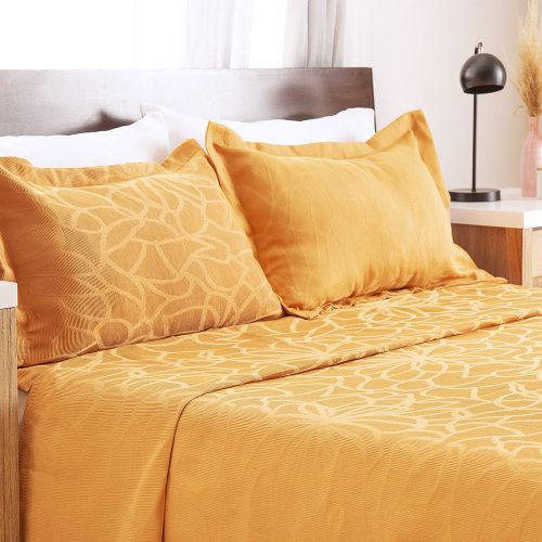 Cubrecama Oro Jacquard Queen Gris