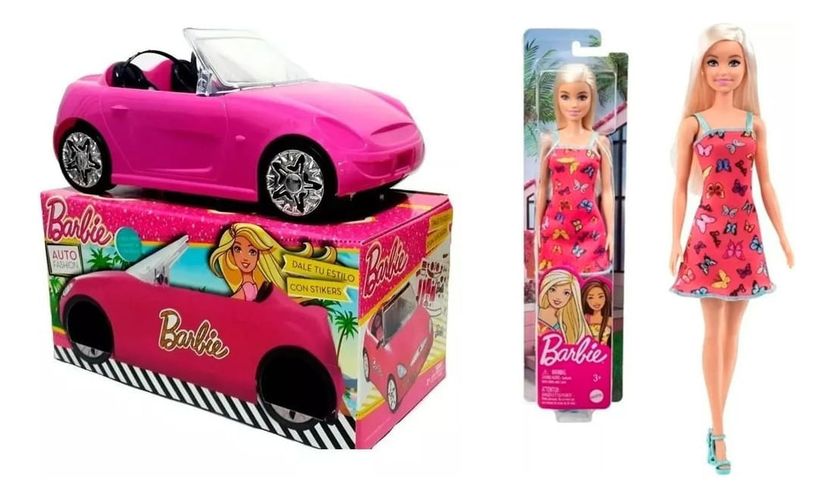 Combo Barbie Auto Fashion 710 Muñeca T7439 Original Mattel