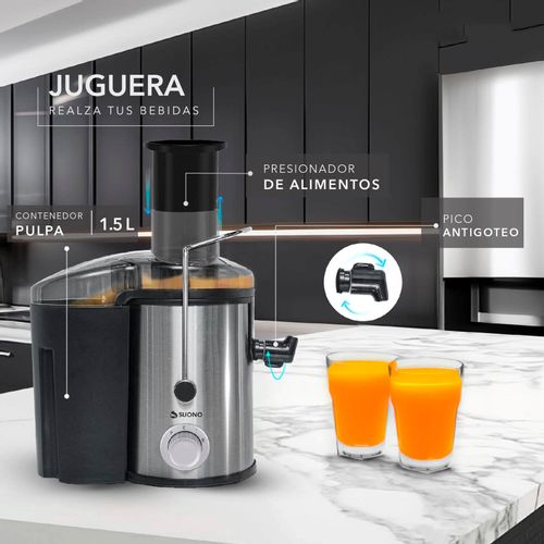 Juguera Extractor de Jugo Exprimidor 500W 450 ML SUONO