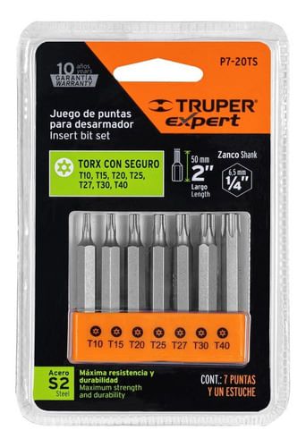 Set 10 Puntas Phillips Para Atornillador PH1 TRUPER 25mm