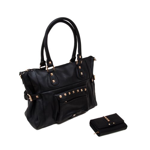 Cartera negra best sale con tachas