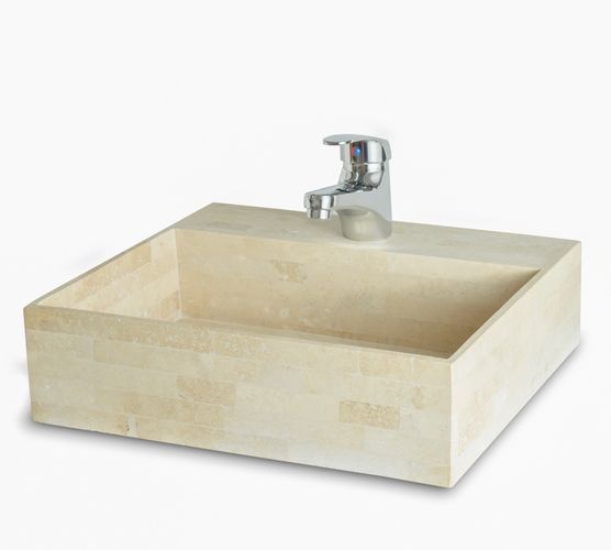 Bacha Travertino Apoyo Griferia Monocomando Baño Oferta