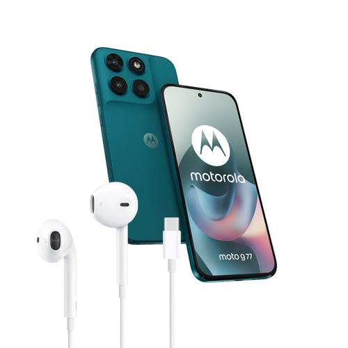 Combo Moto G77 Shaded Spruce 8+256 + Auricular Manos Libres CCab C Dekkin
