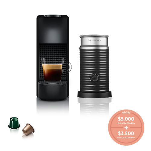 Cafetera Nespresso Essenza Mini Black + Aeroccino 3
