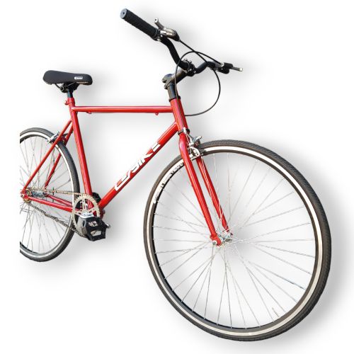 Fixie Single Speed Rodado 28 Doble Pared Piñon Libre (Roja)