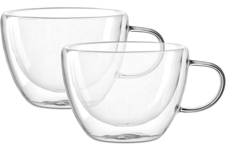 Set x2 tazas de café- doble vidrio Barista