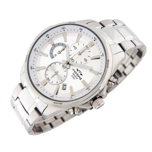 Reloj blanco Montreal cronógrafo acero
