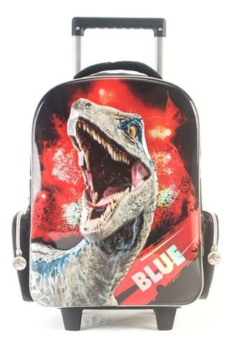 Mochila Jurassic World Blue 3d Con Carro 16