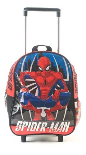 Mochila Carro Spiderman Hombre Araña Crime Fighter Negro 15