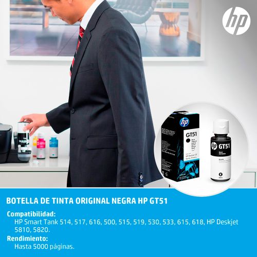 Botella de Tinta Negra HP GT53 Original (M0H57AL)
