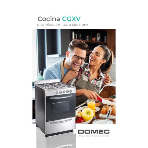 Cocina Eléctrica Domec CEXG 56cm con Cajón Parrilla