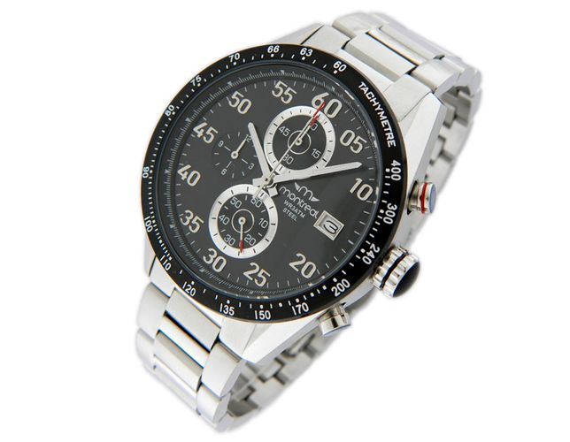 Reloj Negro Montreal Cronógrafo Acero