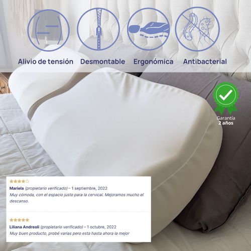 Almohada Cervical Antirronquido 60x40x12 Solución Para un Sueño Saludable y  Silencioso