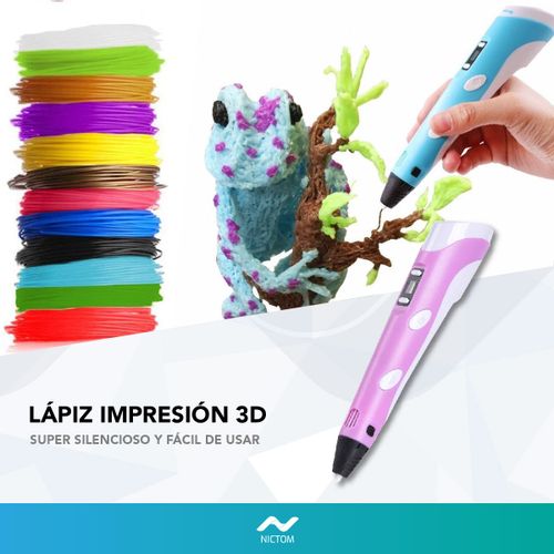 Lápiz 3d Nictom Impresora Lapicera 3d Lcd Base Rosa + Filamento Regalo