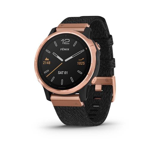 Smartwatch Fenix 6S Zafiro Rosa Dorado con Malla Nylon Negra